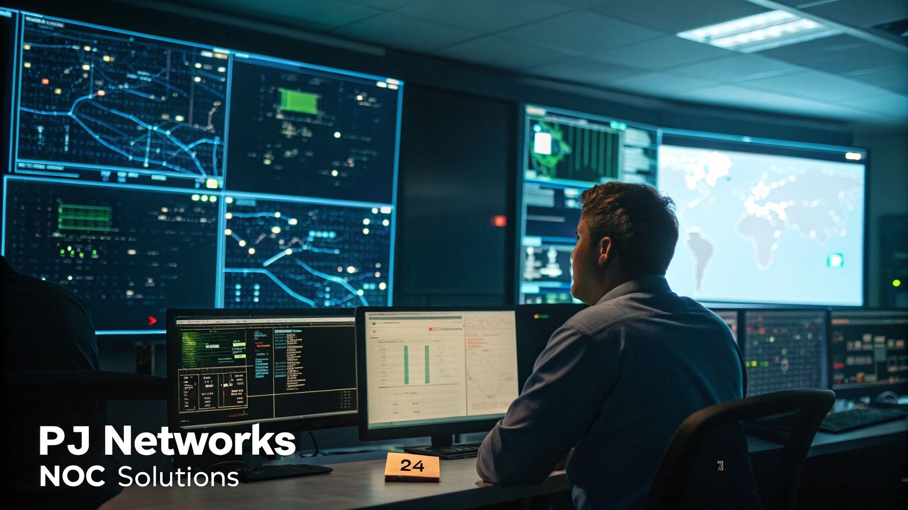 P J Networks 24x7 NOC and SOC in Delhi operating the platform for clients