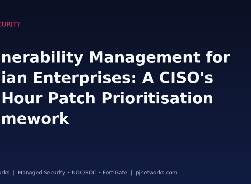 Vulnerability Management for Indian Enterprises: A CISO’s 72-Hour Patch Prioritisation Framework