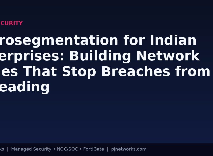 Microsegmentation for Indian Enterprises: Building Network Zones That Stop Breaches from Spreading