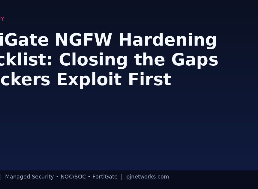 FortiGate NGFW Hardening Checklist: Closing the Gaps Attackers Exploit First
