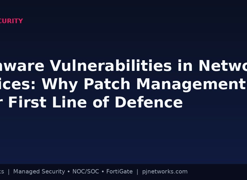 Firmware Vulnerabilities in Network Devices: Why Patch Management Is Your First Line of Defence