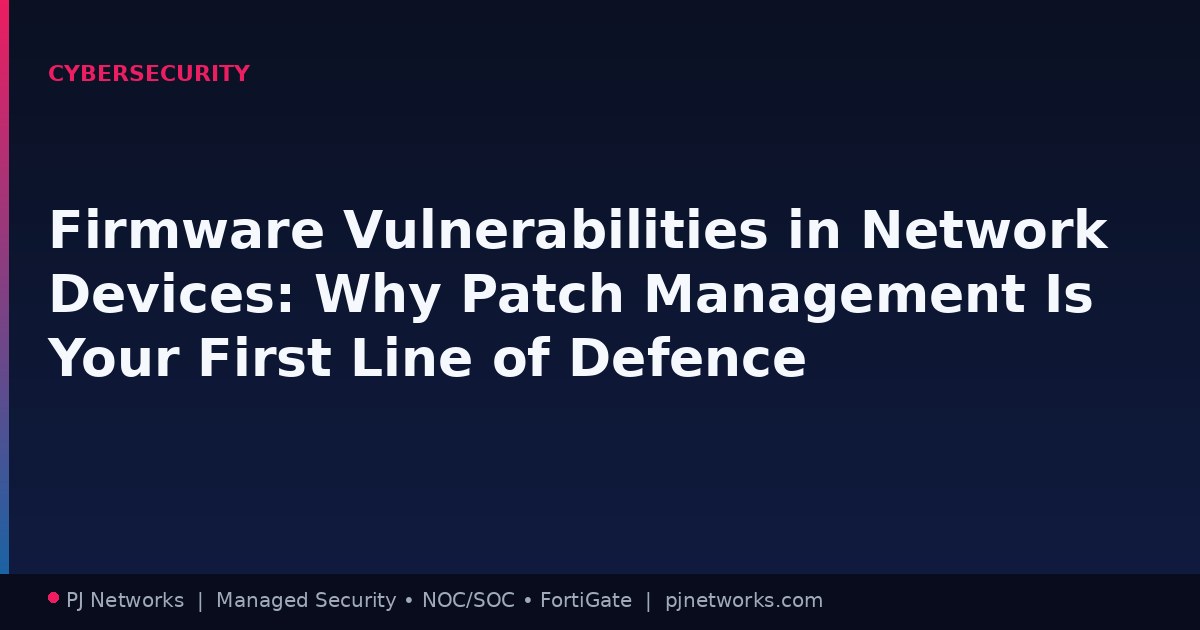 Firmware Vulnerabilities in Network Devices: Why Patch Management Is Your First Line of Defence