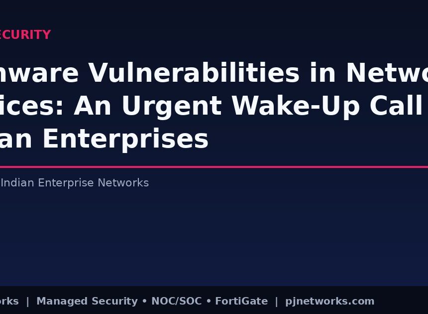 Firmware Vulnerabilities in Network Devices: An Urgent Wake-Up Call for Indian Enterprises
