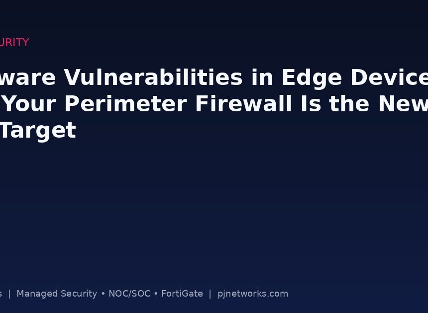 Firmware Vulnerabilities in Edge Devices: Why Your Perimeter Firewall Is the New Soft Target