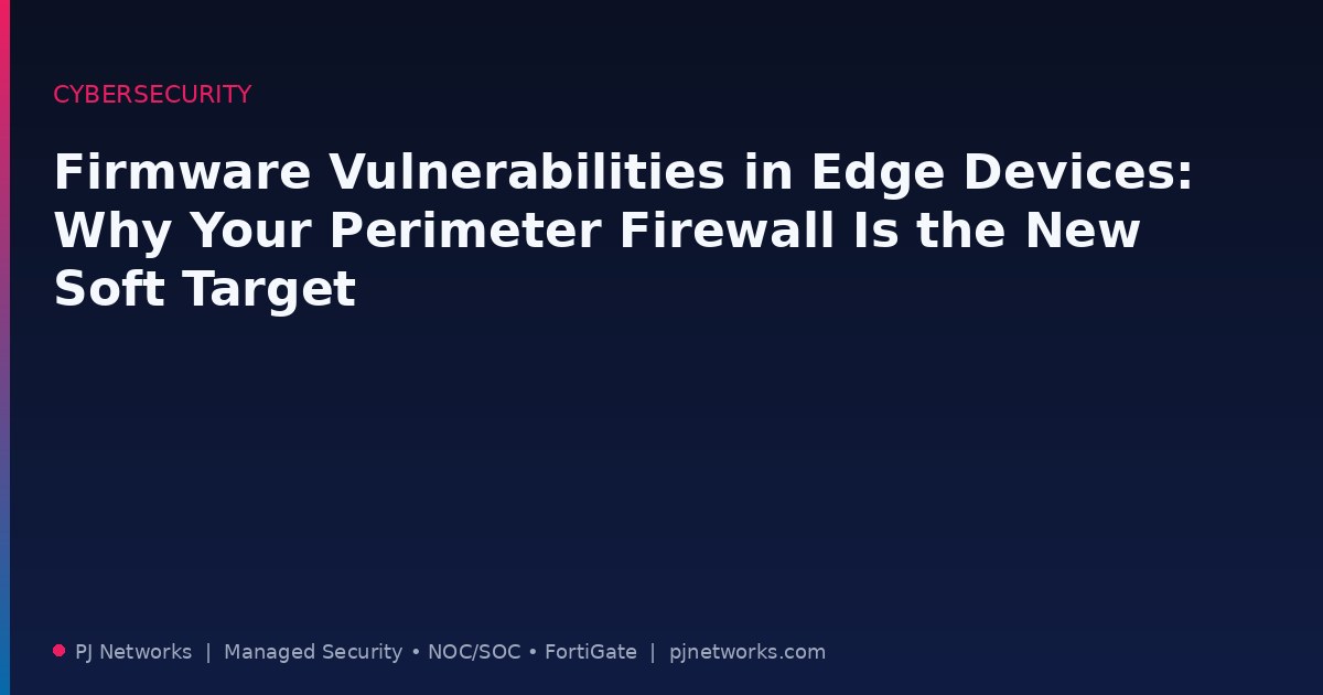 Firmware Vulnerabilities in Edge Devices: Why Your Perimeter Firewall Is the New Soft Target