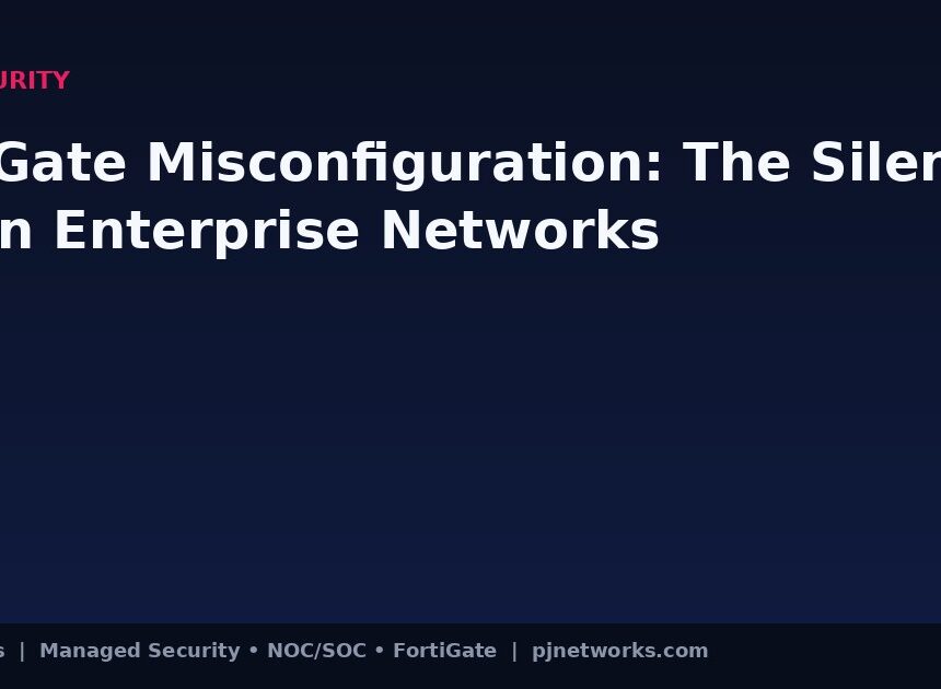 FortiGate Misconfiguration: The Silent Threat Inside Indian Enterprise Networks